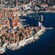 The coastal defensive walls and tiled rooftops of Dubrovnik